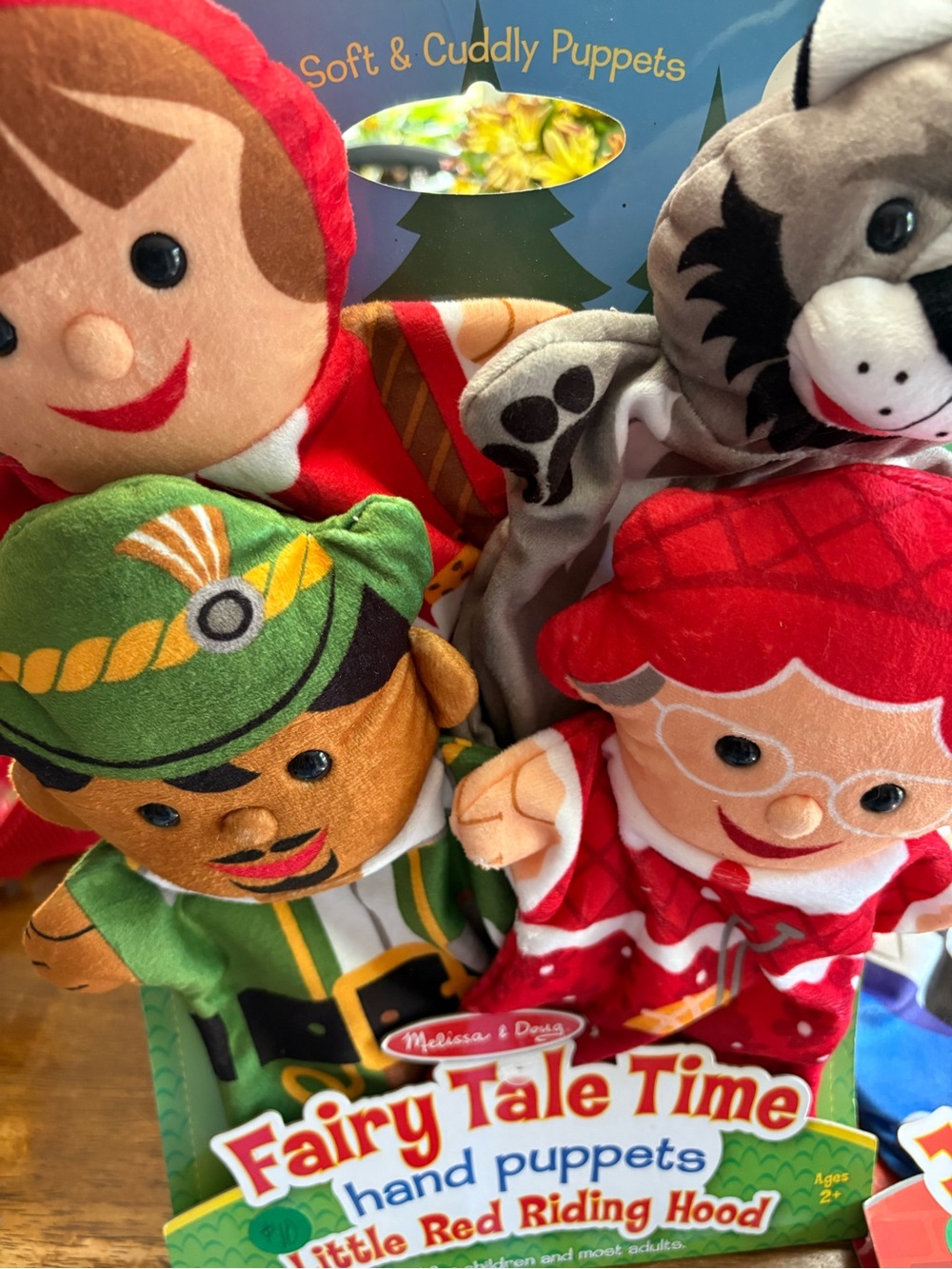 Melissa & Doug Fairy Tale Time Hand Puppets - Red, Green, Brown, Gray, White